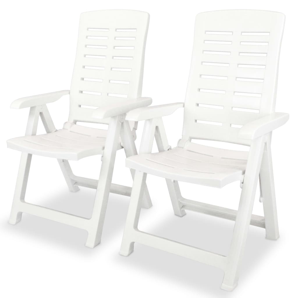 Garten-Liegestühle 4 Stk. Kunststoff Weiß