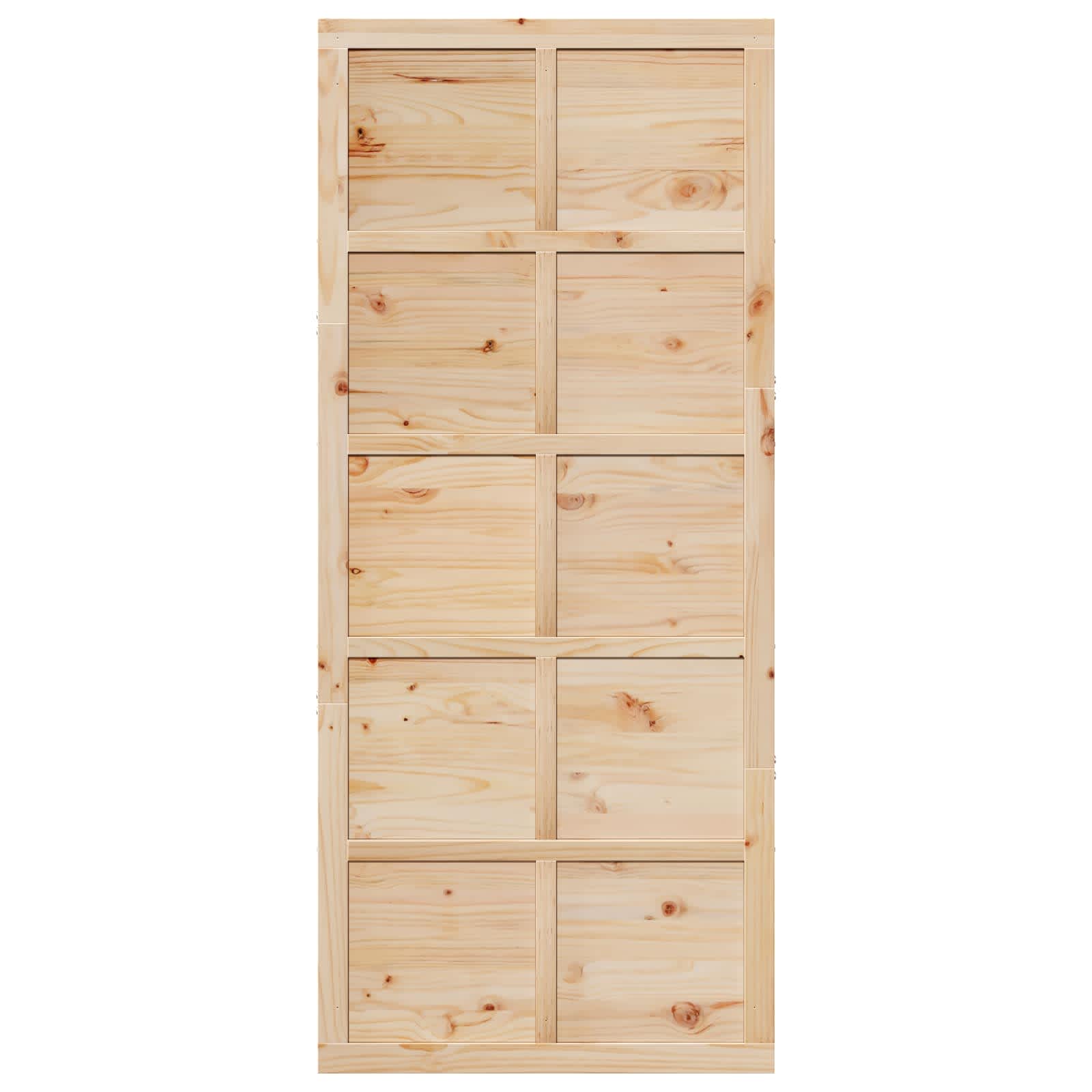 Scheunentür Natur 100 x 2,5 x 208 cm Massives Kiefernholz