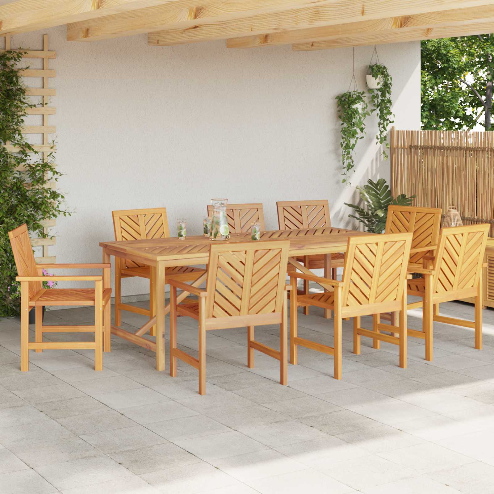 Esszimmerstuhl 6 pcs Natur Massivholz Akazie
