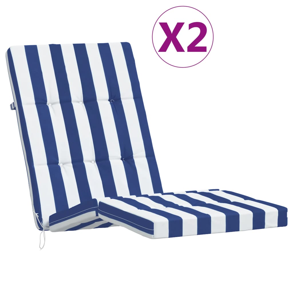 Liegestuhl-Auflagen 2 Stk. Creme Oxford-Gewebe