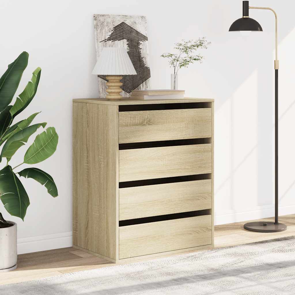 Schubladenschrank Schwarz Eichen-Optik 41 x 40 x 58 cm