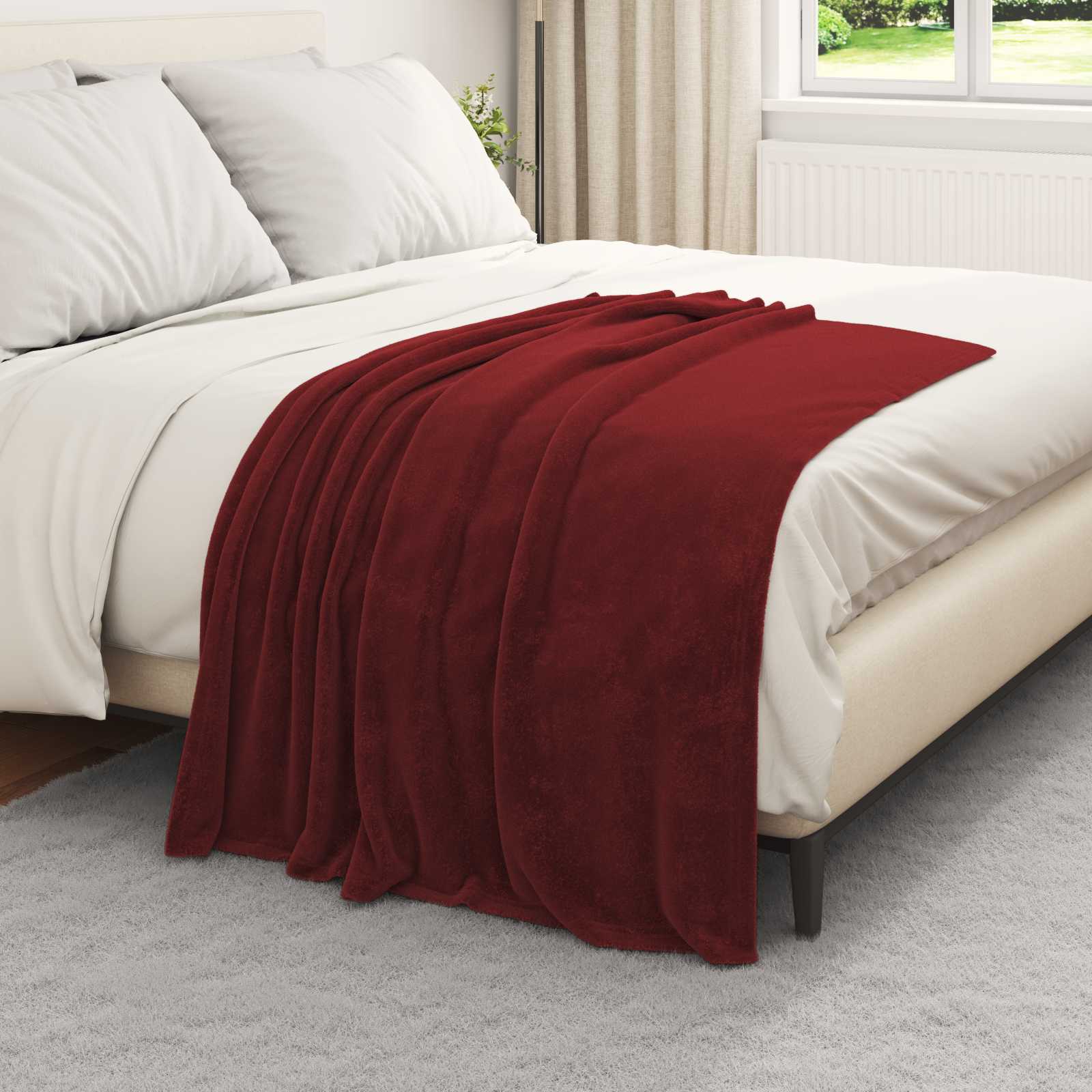 Überwurfdecke Beige 130 x 150 cm Fleece