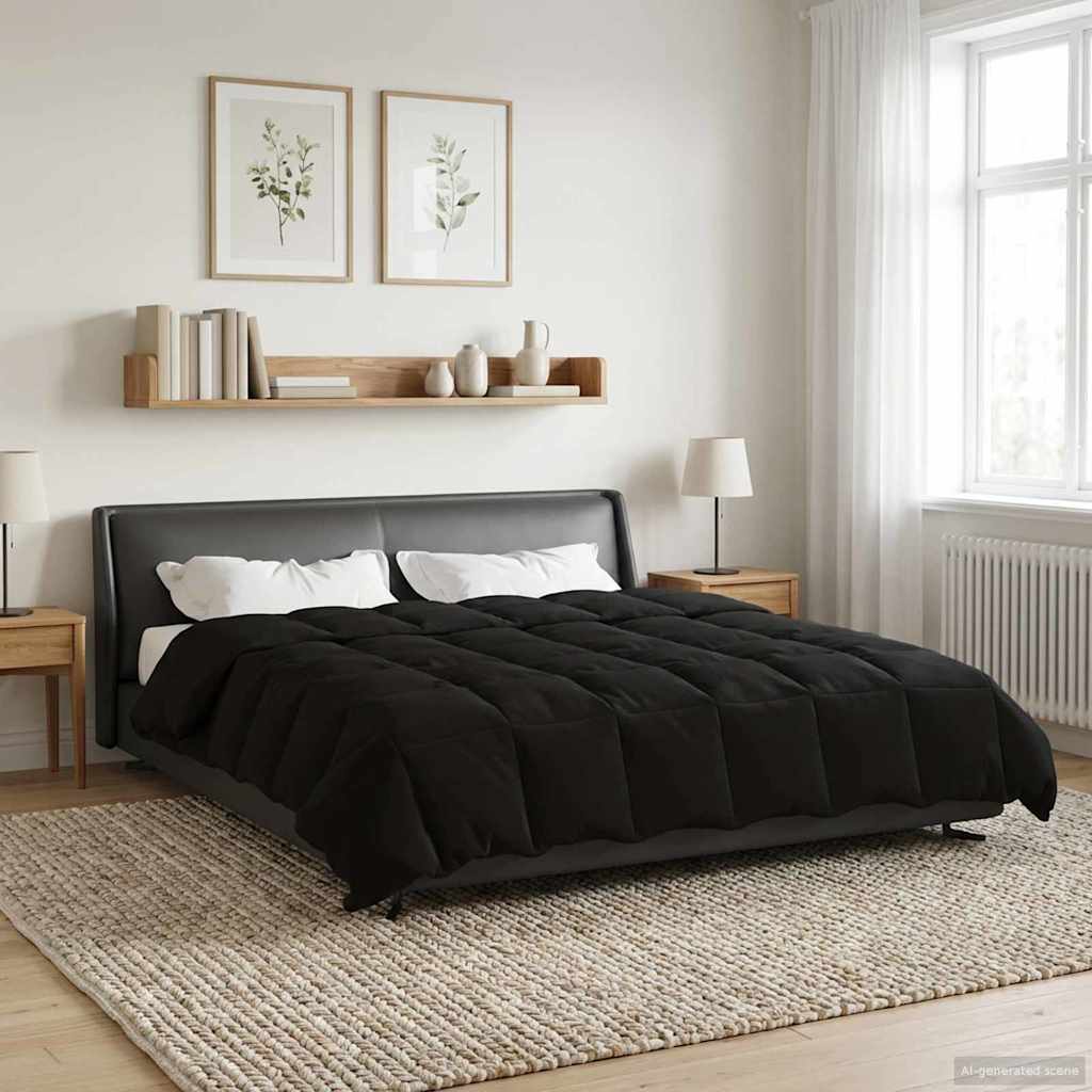 Winterbettdecke Gepolstert Anthrazit 240 x 260 cm Mikrofaser