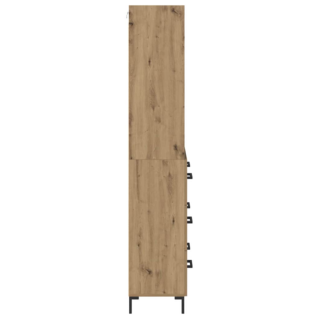 Highboard Hochglanz-Weiß 69,5x34x180 cm Holzwerkstoff