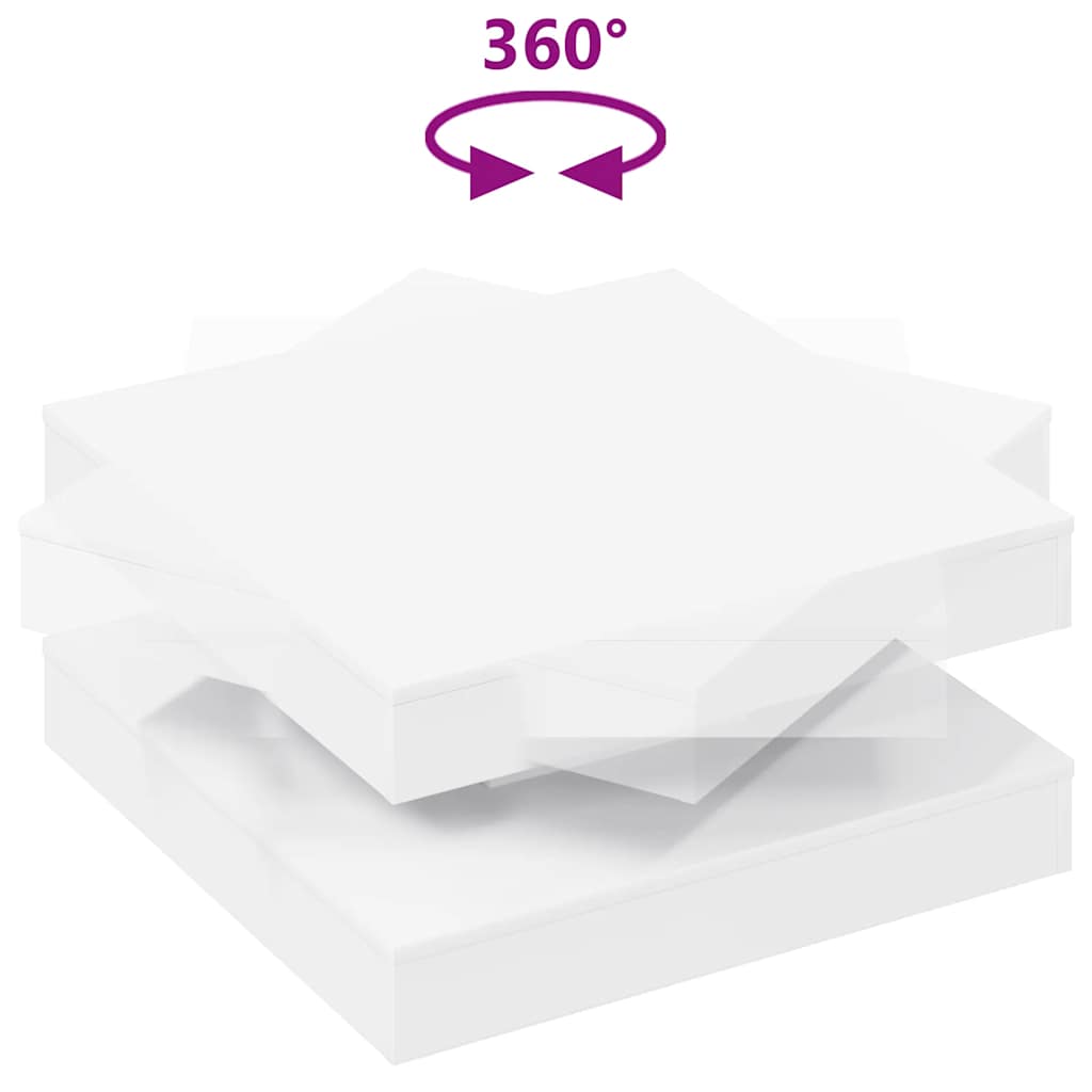 Couchtisch 360-Grad Drehbar Weiß 90x90x34,5 cm