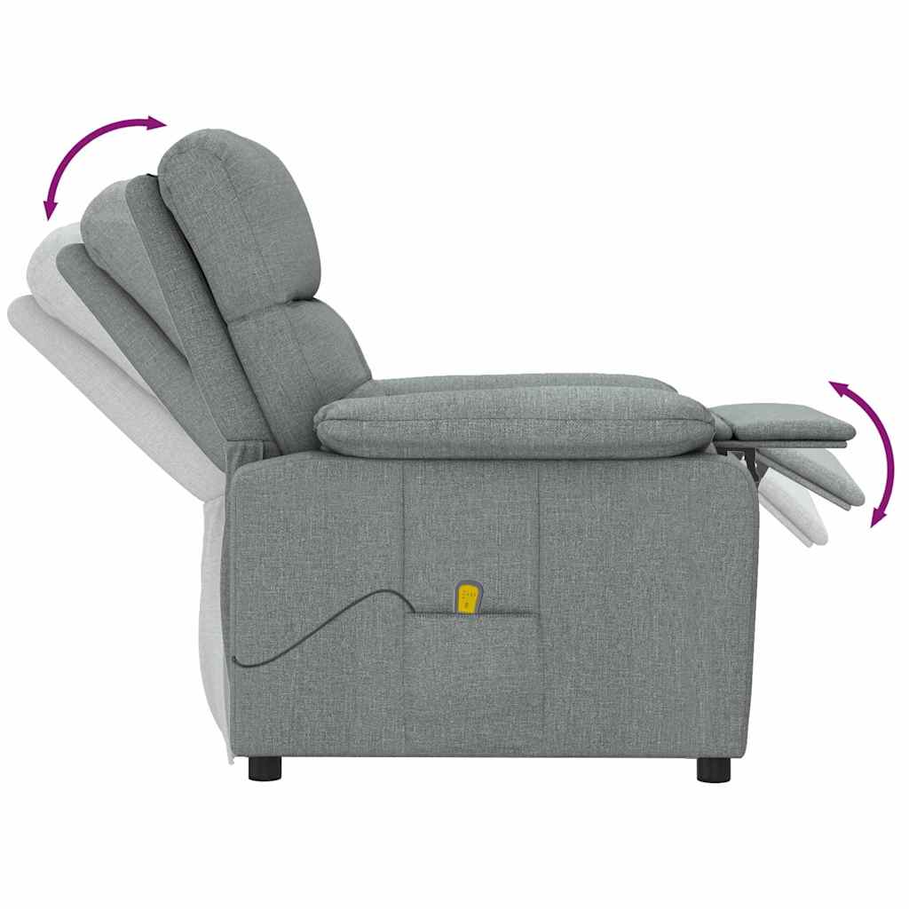 Massagesessel Hellgrau Stoff