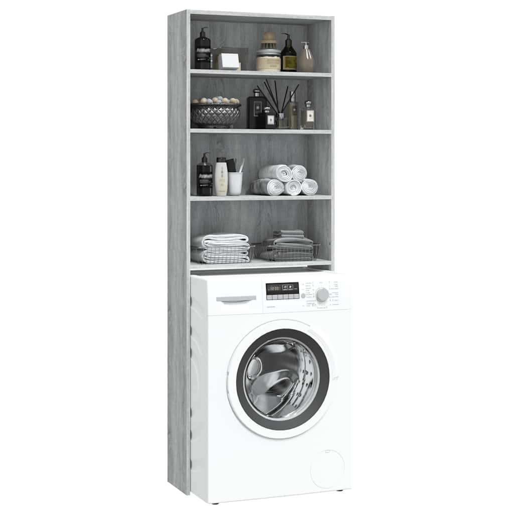 Waschmaschinenschrank Weiß 64x24x190 cm