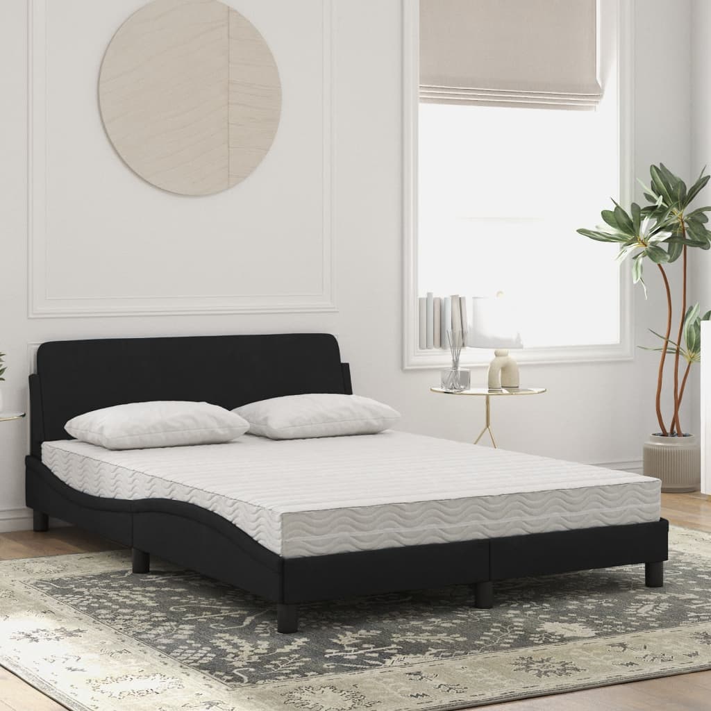 Bett mit Matratze "Dover" Hellgrau 80x200 cm Samt