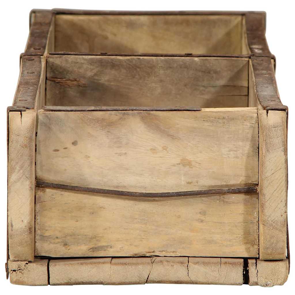 Tablett Braun 30 x 15 x 9 cm Massives upgecyceltes Holz