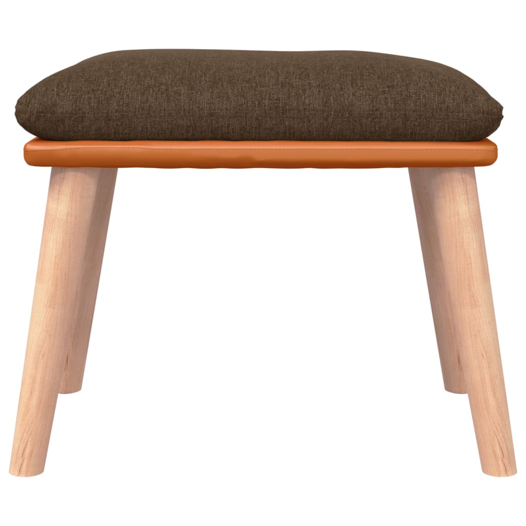 Fußhocker Hellgrau 45x29,5x35 cm Stoff und Kunstleder