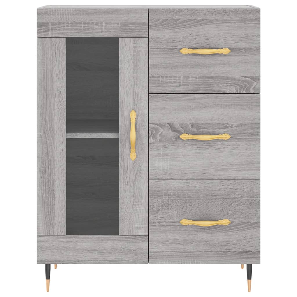 Highboard Betongrau 69,5x34x180 cm Holzwerkstoff