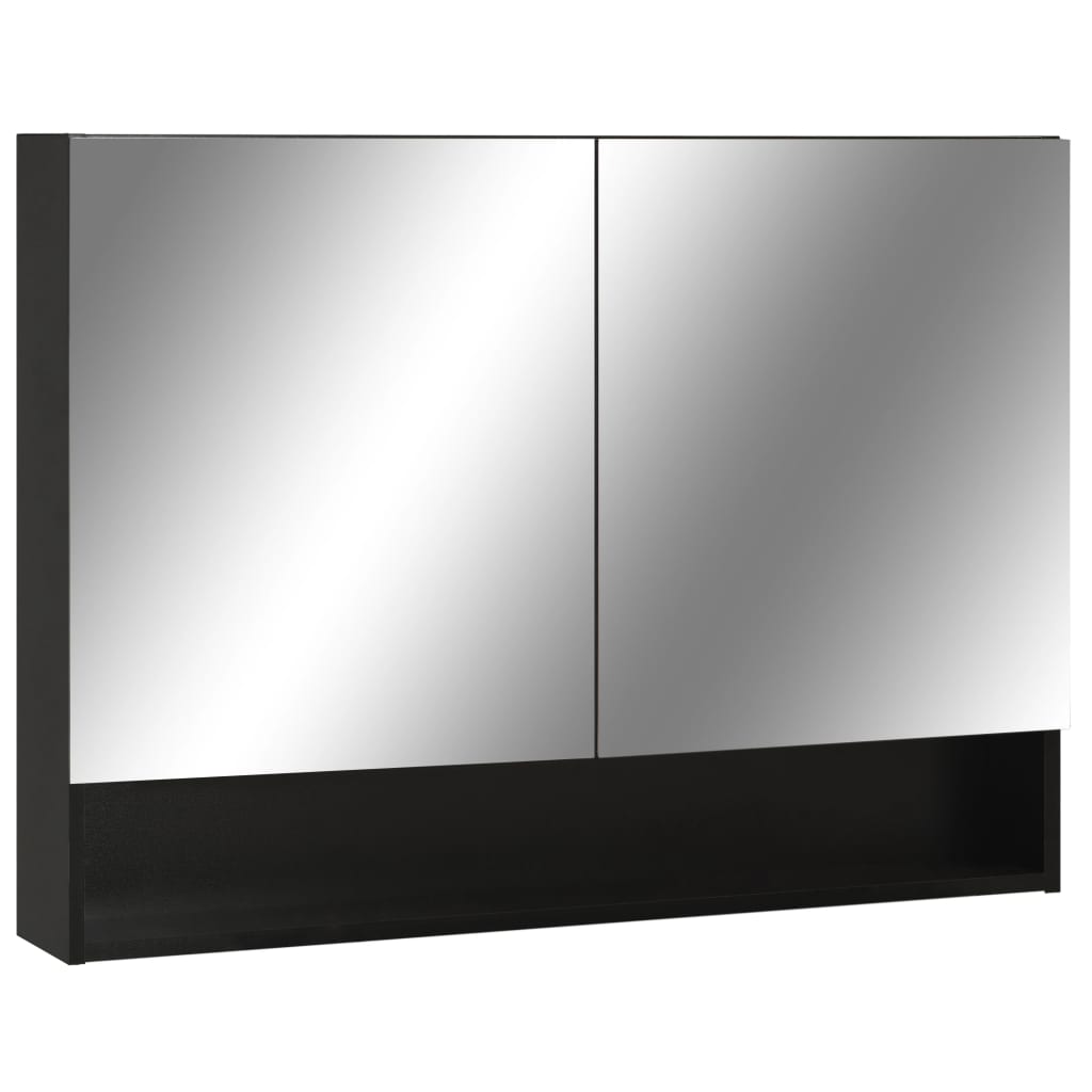 LED-Bad-Spiegelschrank Weiß 80x15x60 cm MDF