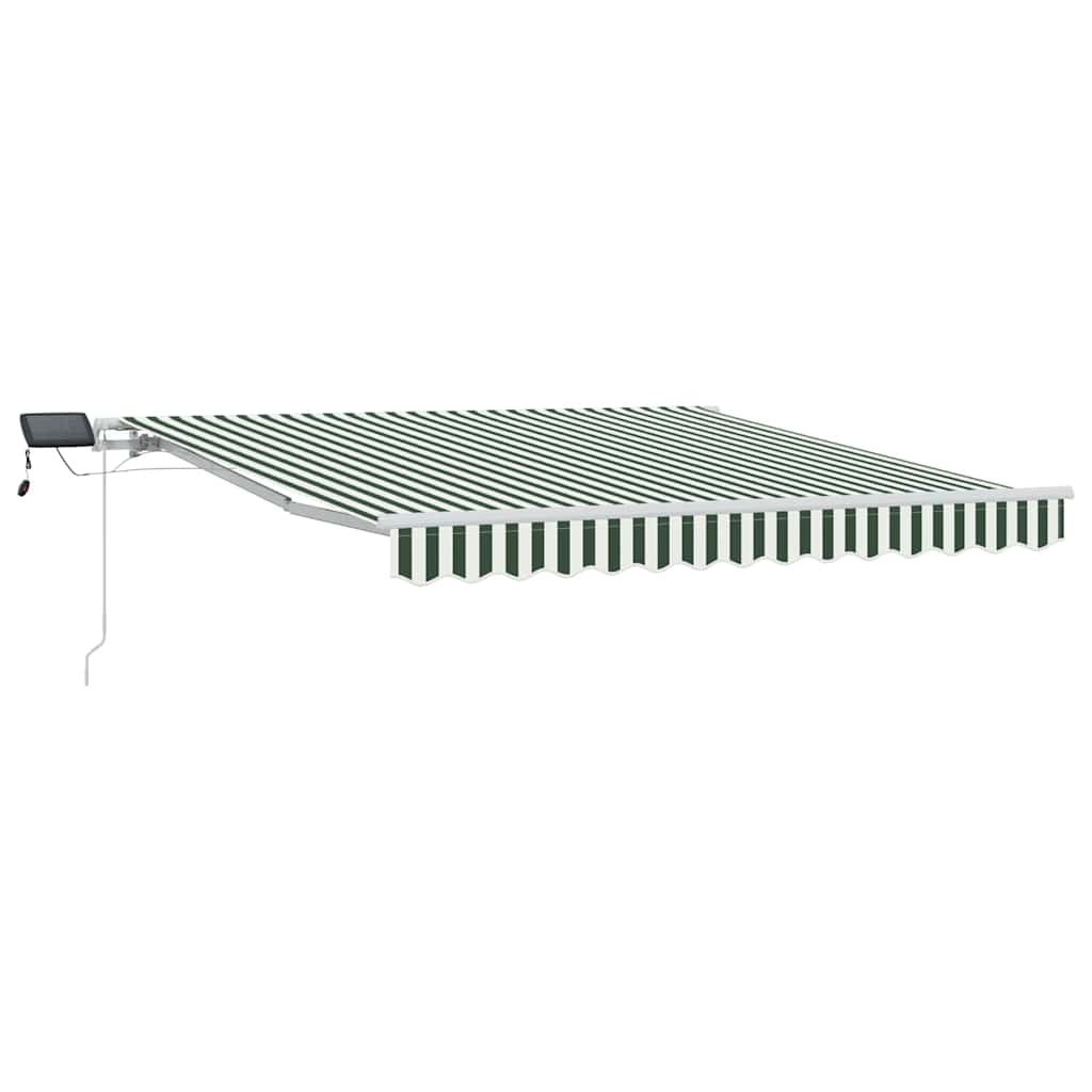 Markise Manuell Einziehbar mit LED 300x250 cm Blau und Weiß