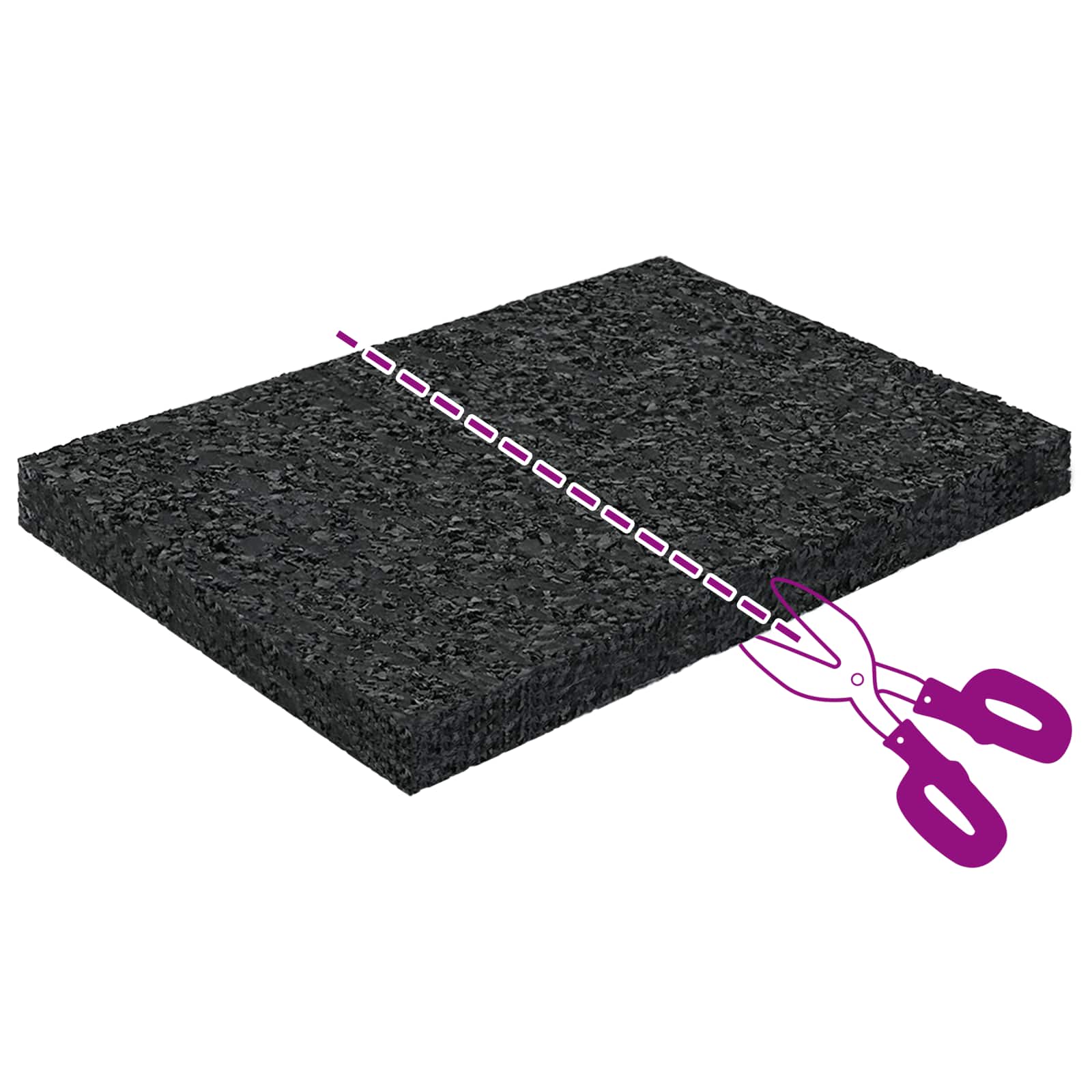 Gummigranulat-Patiopad Schwarz 6 x 9 x 0,3 cm Gummi