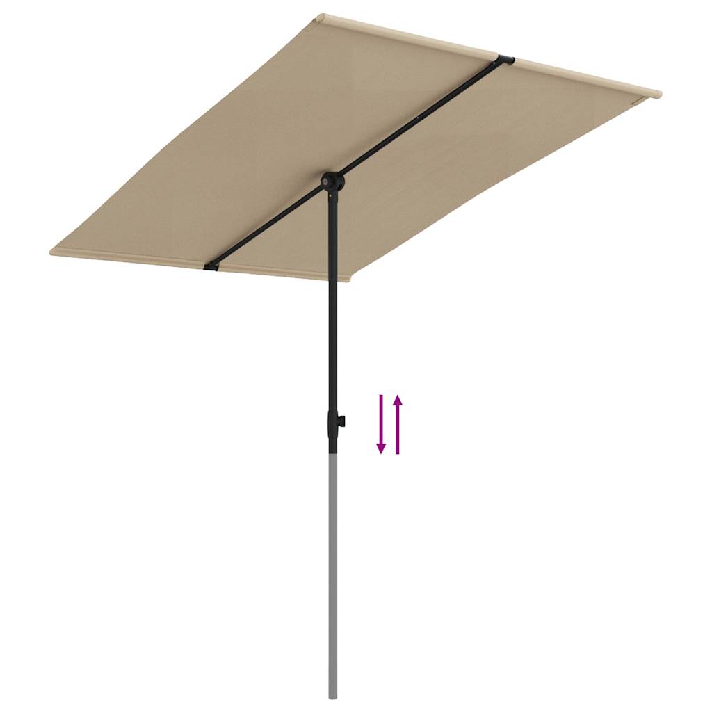 Sonnenschirm mit Aluminium-Mast 180x110 cm Bordeauxrot