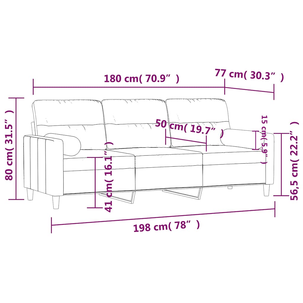 2-Sitzer-Sofa mit Zierkissen Braun 120 cm Stoff