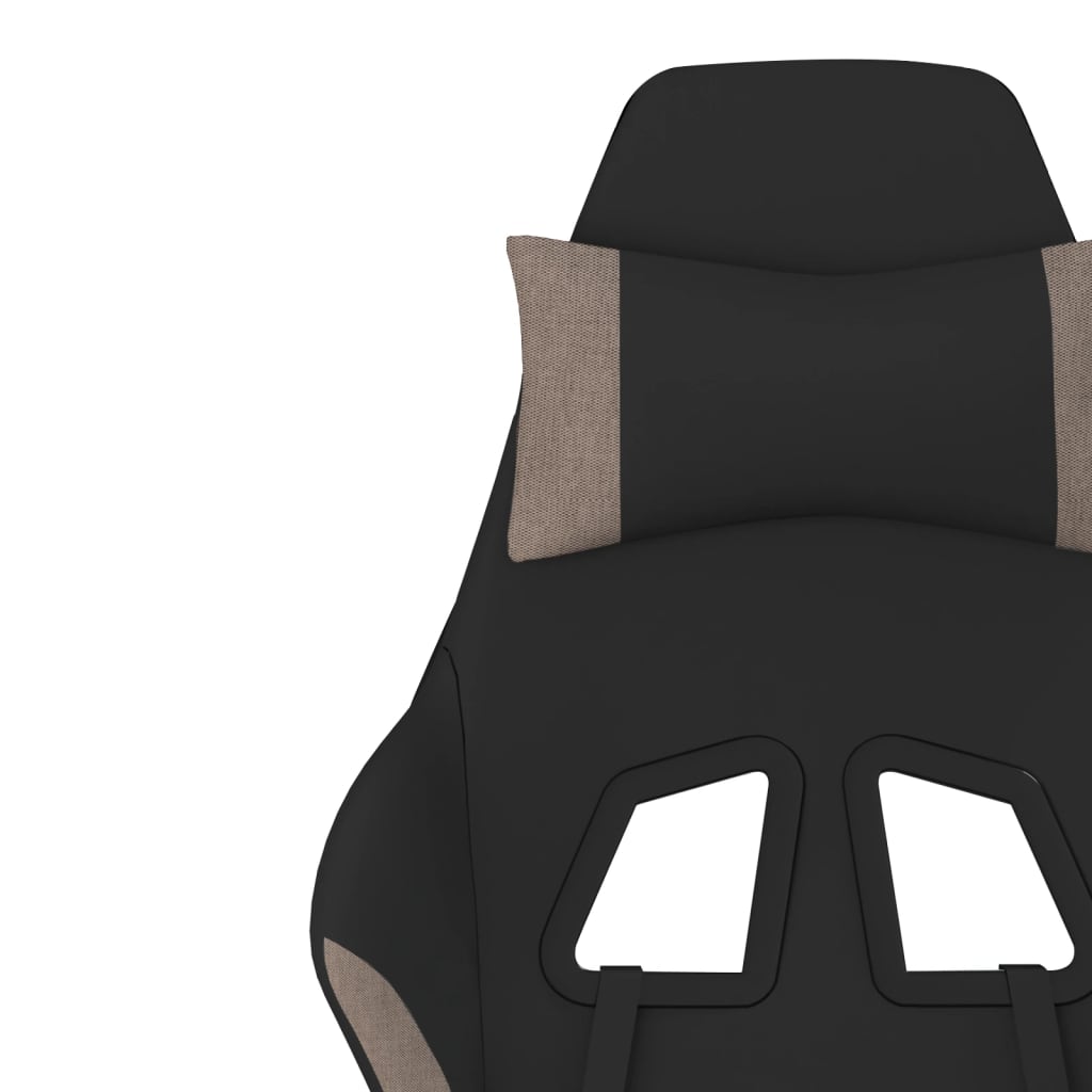 Gaming-Stuhl mit Massagefunktion Schwarz und Creme Stoff