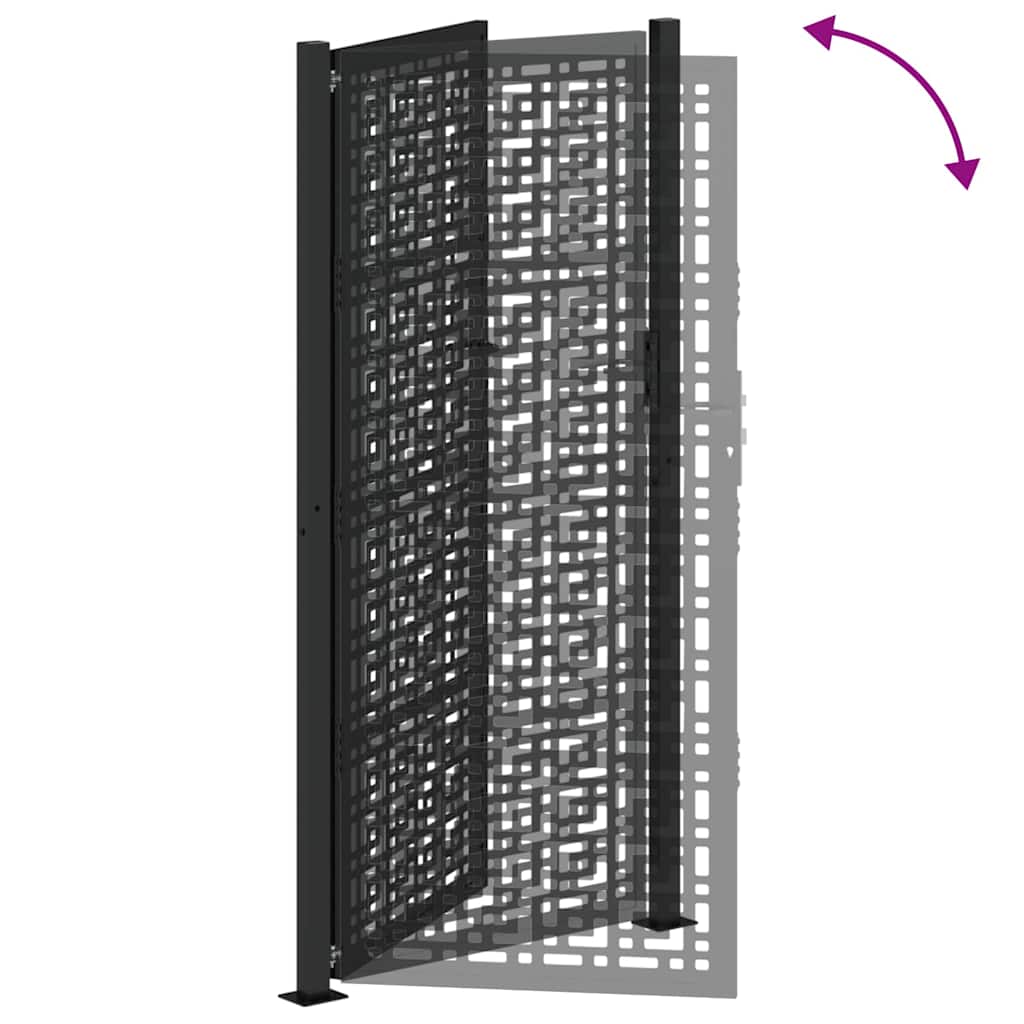 Gartentor Schwarz 100x100 cm Stahl Lichtdesign