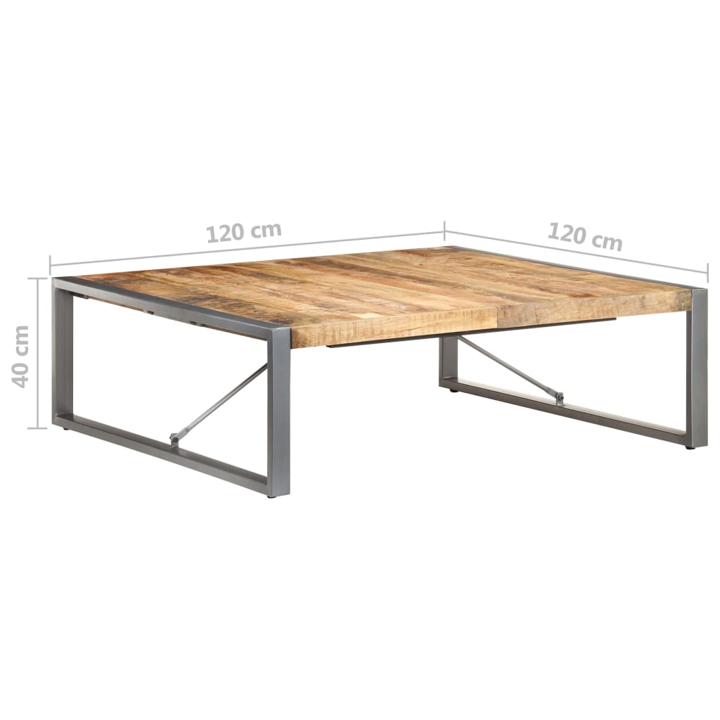 Couchtisch 140x140x40 cm Raues Mangoholz