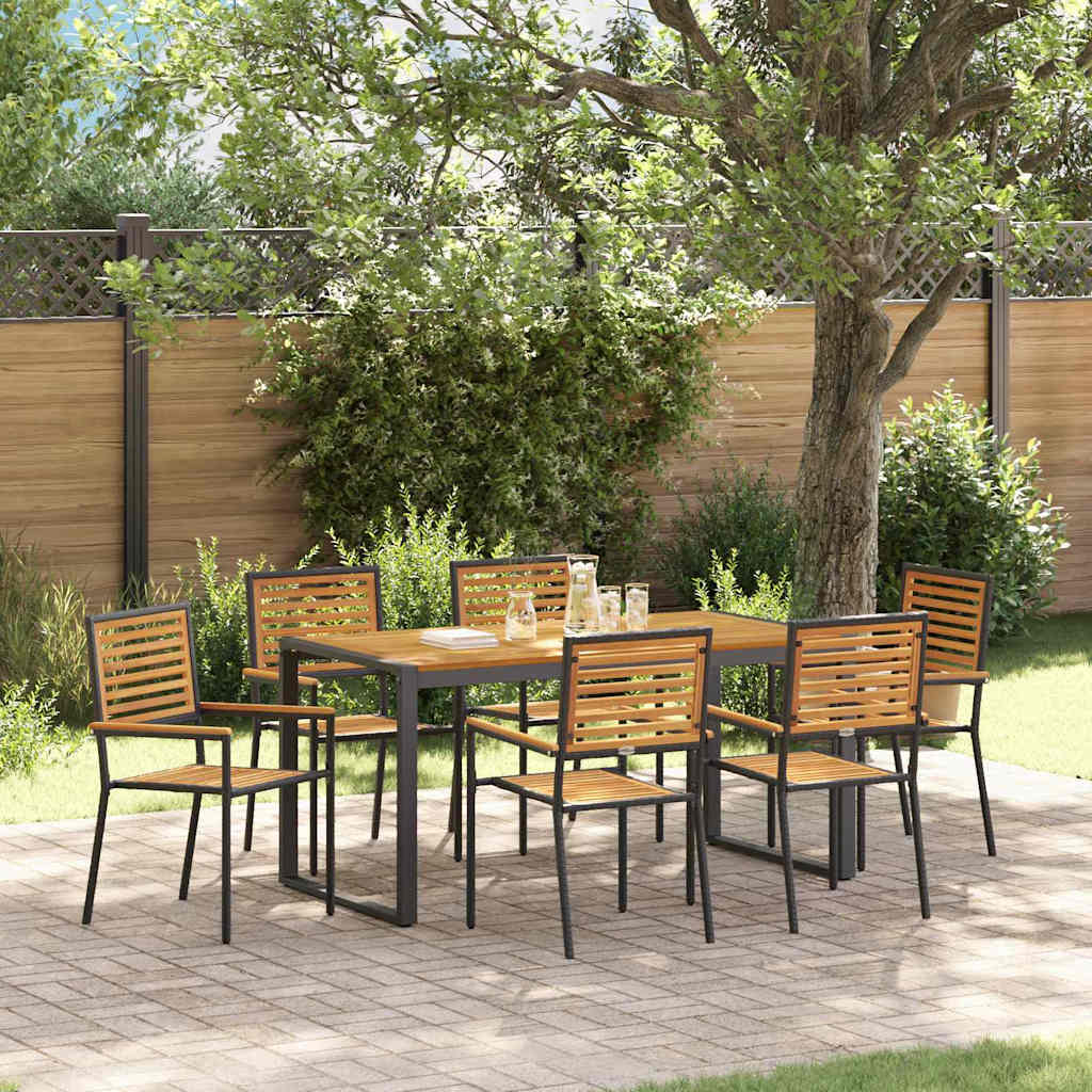 Garten Essgruppe 5 pcs Schwarz und Braun Poly-Rattan