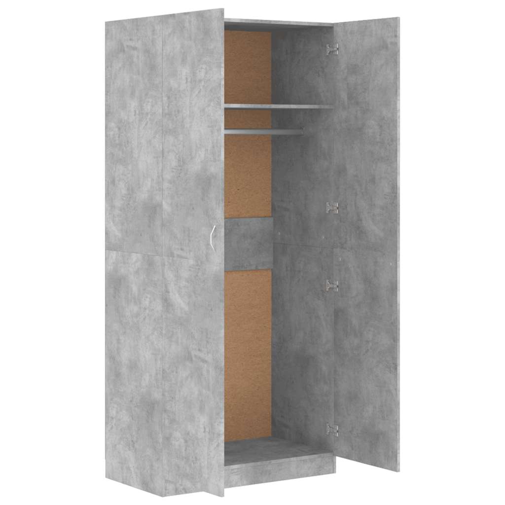 Kleiderschrank Weiß 90x52x200 cm Holzwerkstoff