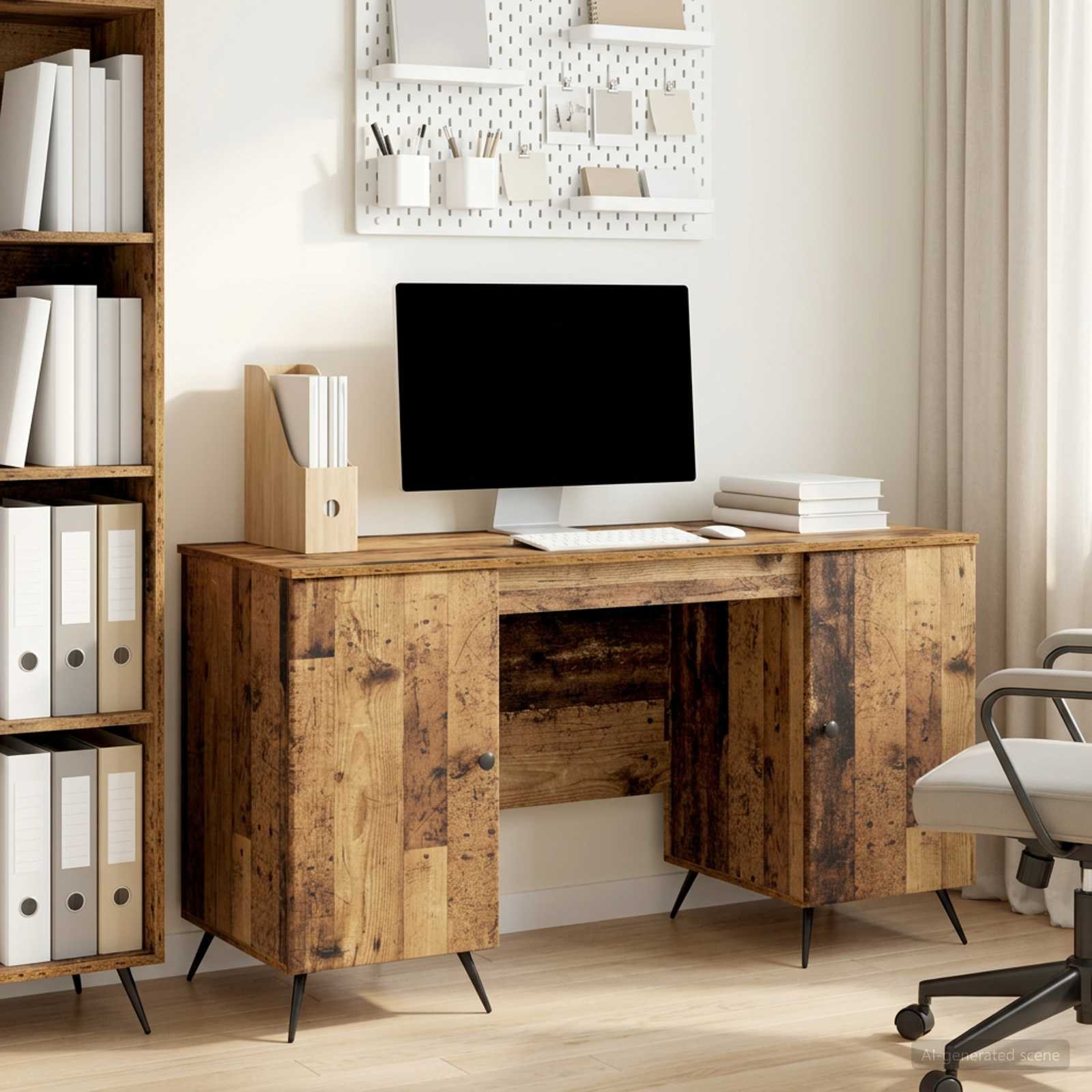Schreibtisch mit Regal Schwarz 142,5 x 50 x 75 cm Holzwerkstoff