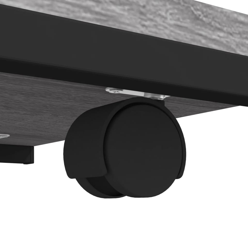 Beistelltisch mit Rollen Schwarz 50x35x55,5 cm Holzwerkstoff