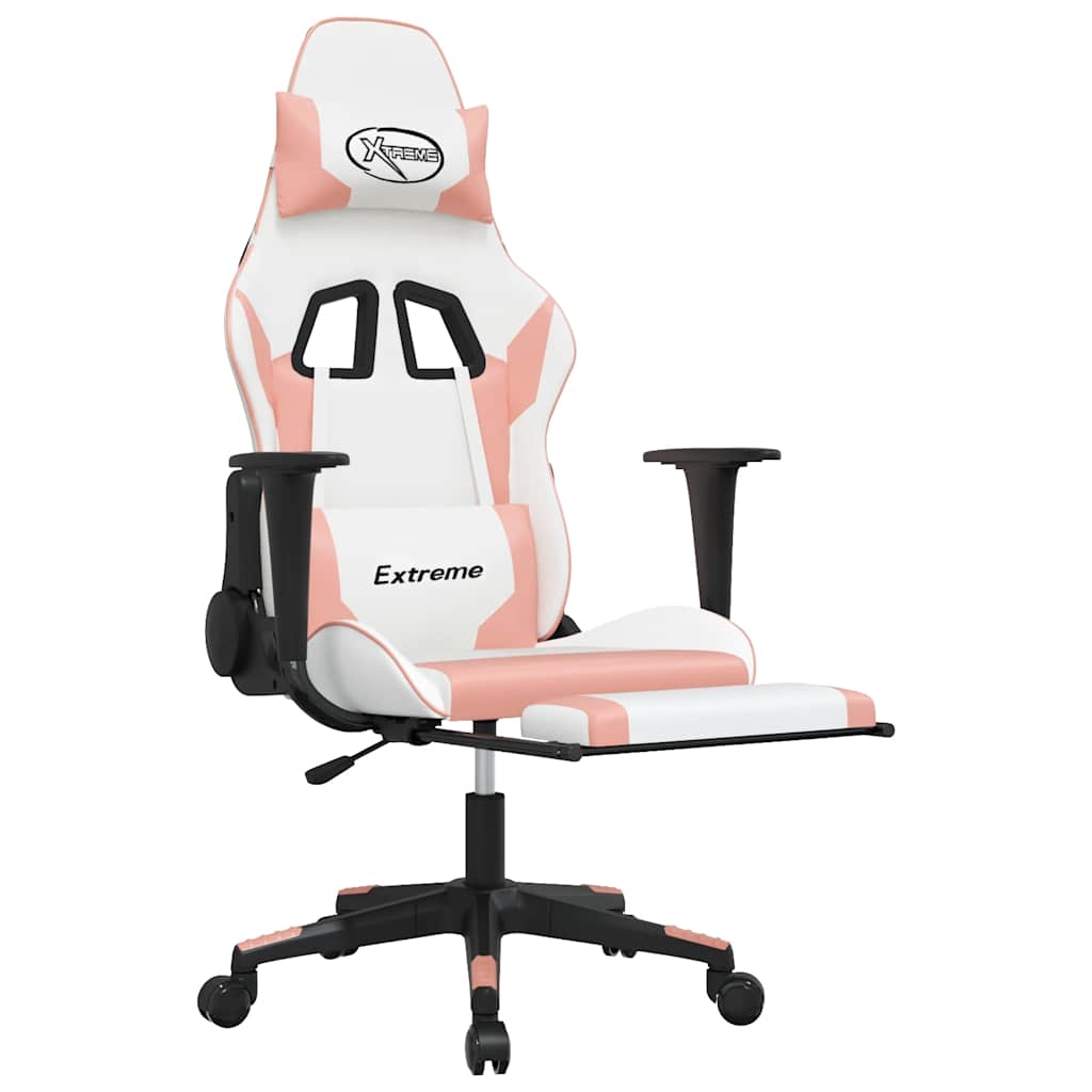 Gaming-Stuhl mit Massagefunktion Schwarz und Blau Kunstleder