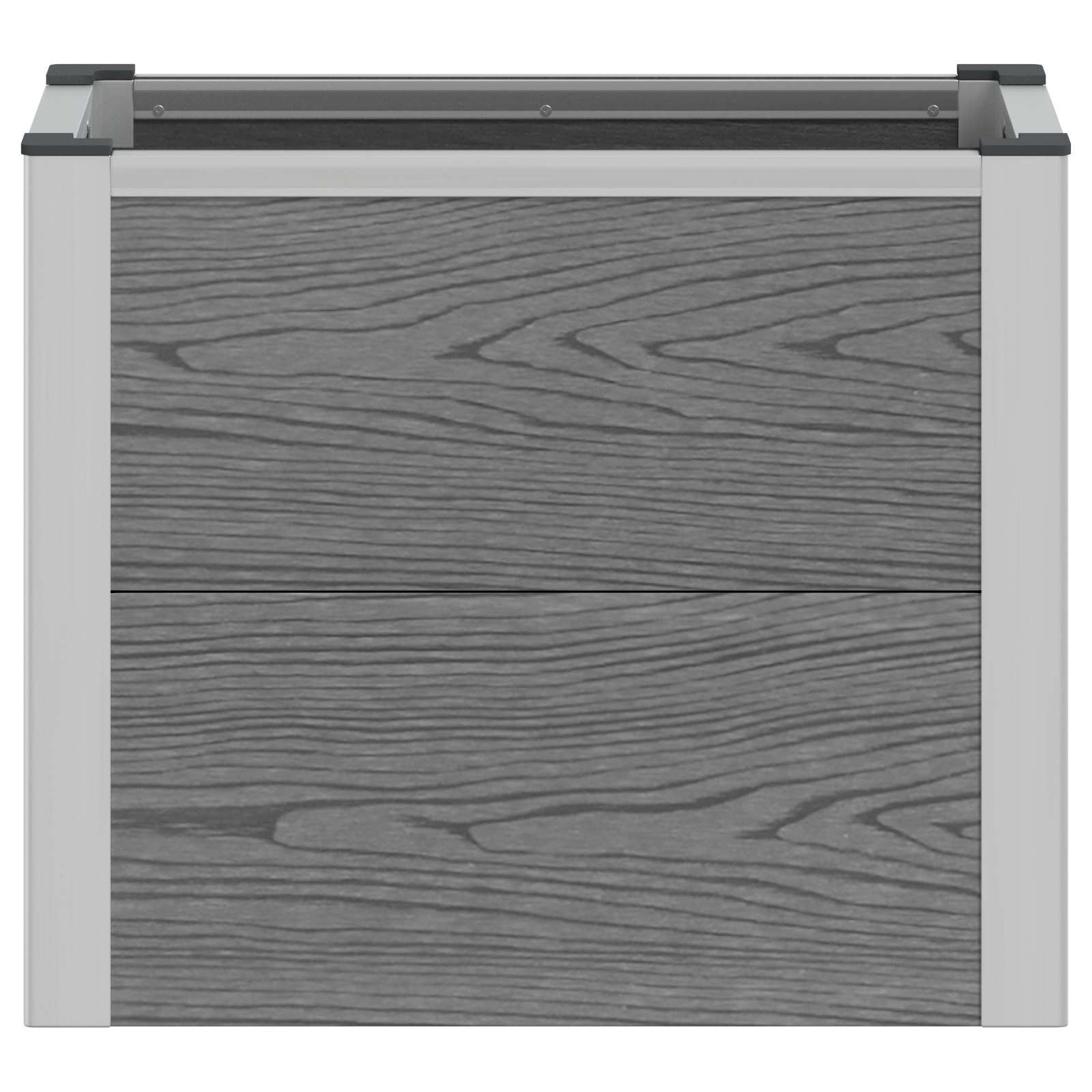 Hochbeet Grau 50 x 30 x 22 cm WPC und Aluminium