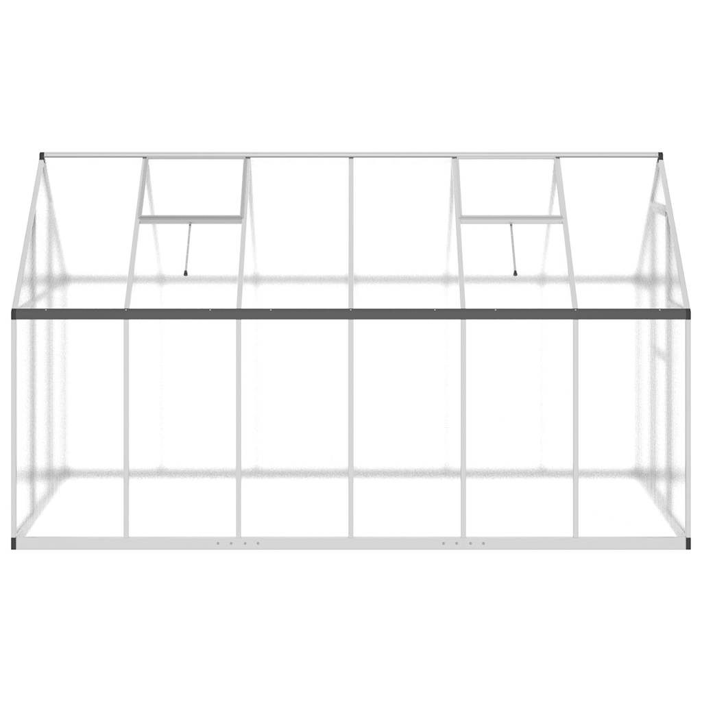 Gewächshaus mit Fundamentrahmen Silber 334x169x202cm Aluminimum