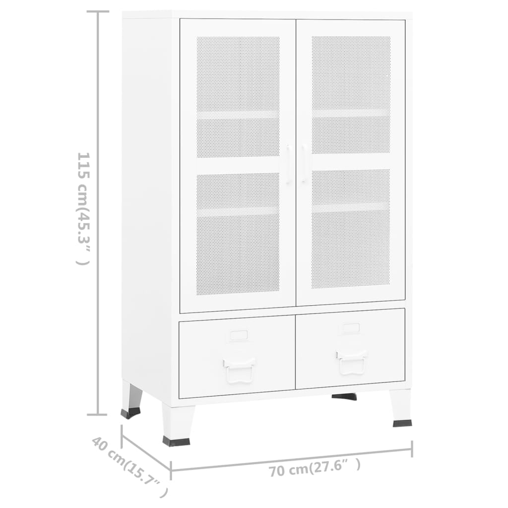 Lagerschrank Industrial Schwarz 70x40x115 cm Metall