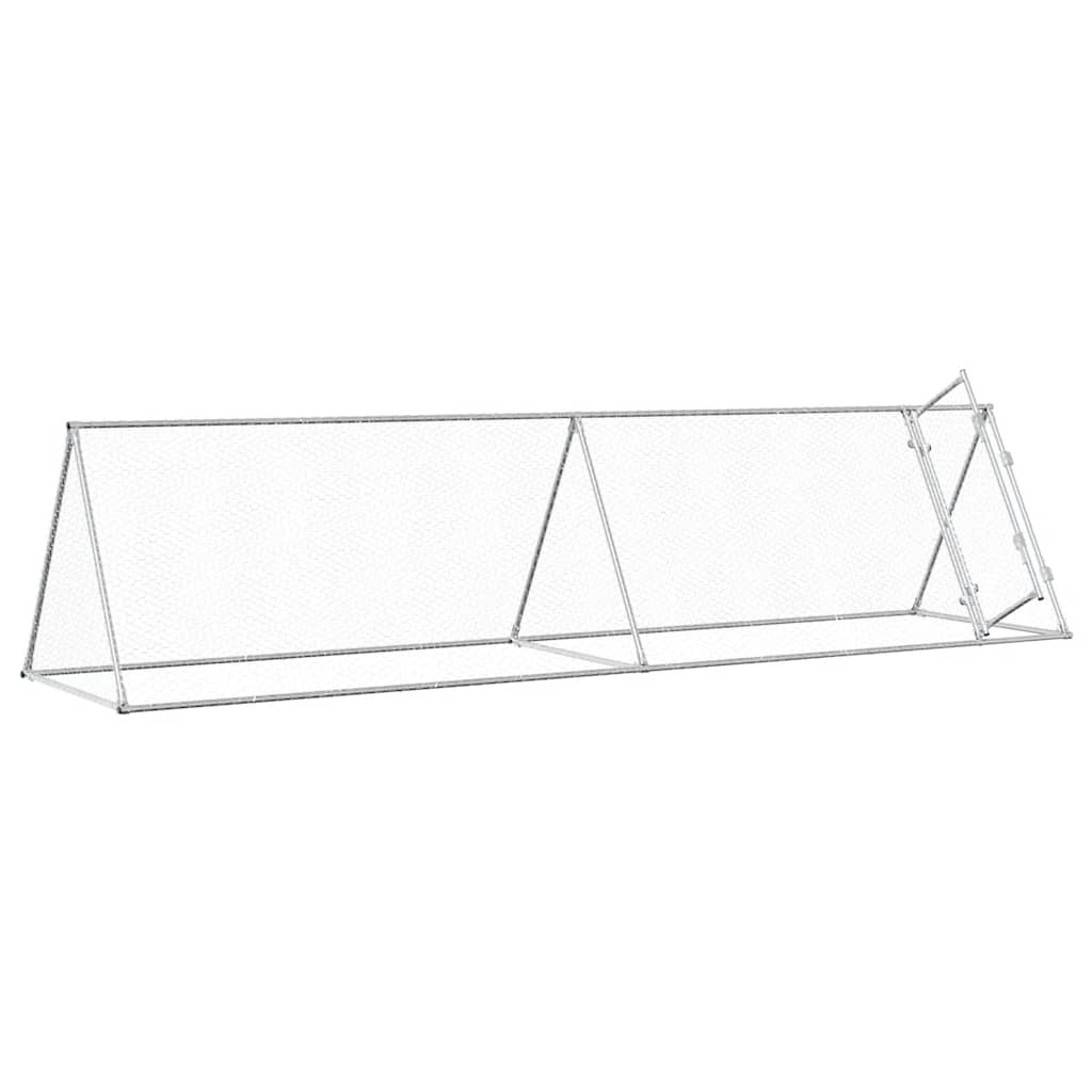 Hühnerkäfig Silbern 200x105x91 cm Verzinkter Stahl