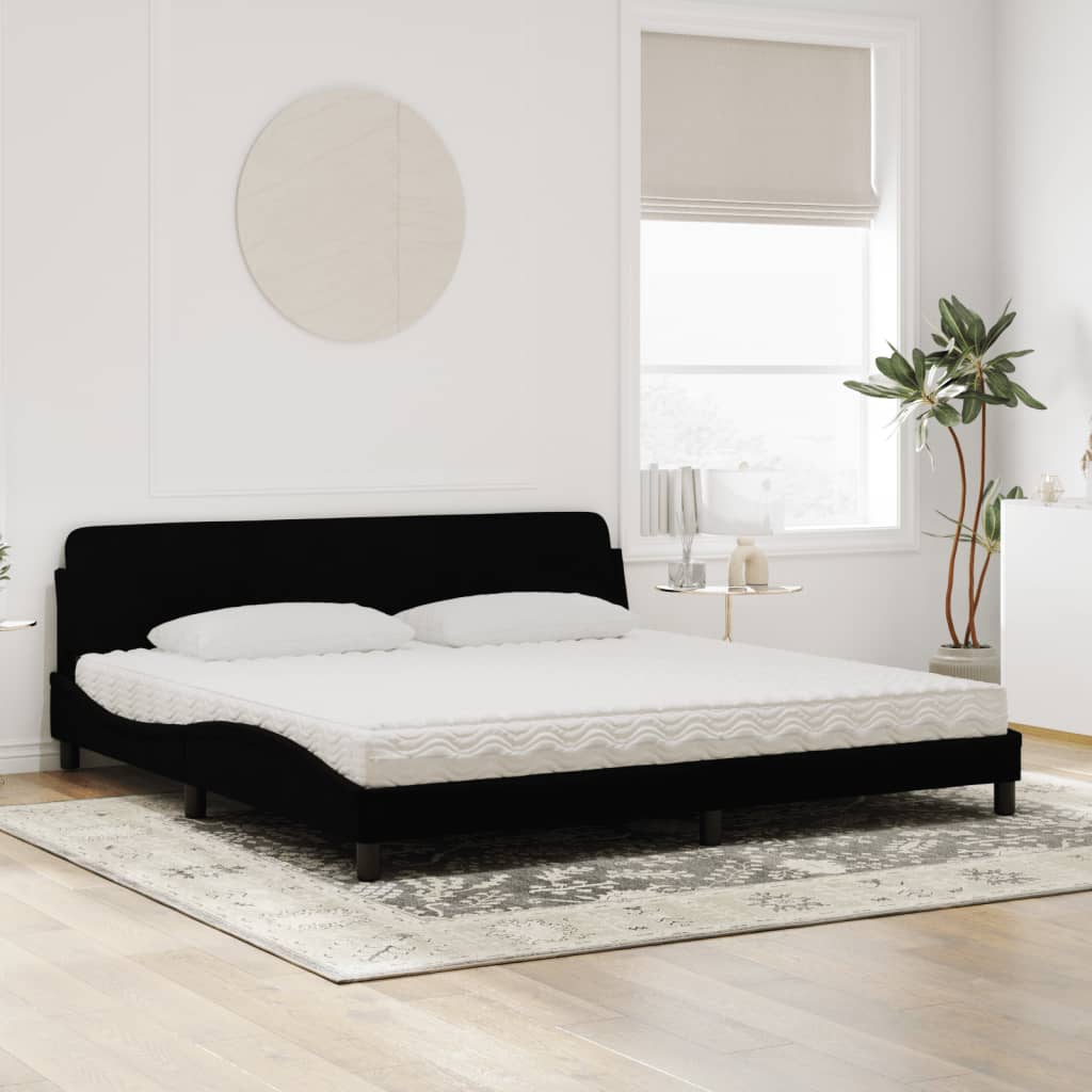 Bett mit Matratze "Dover" Hellgrau 80x200 cm Samt