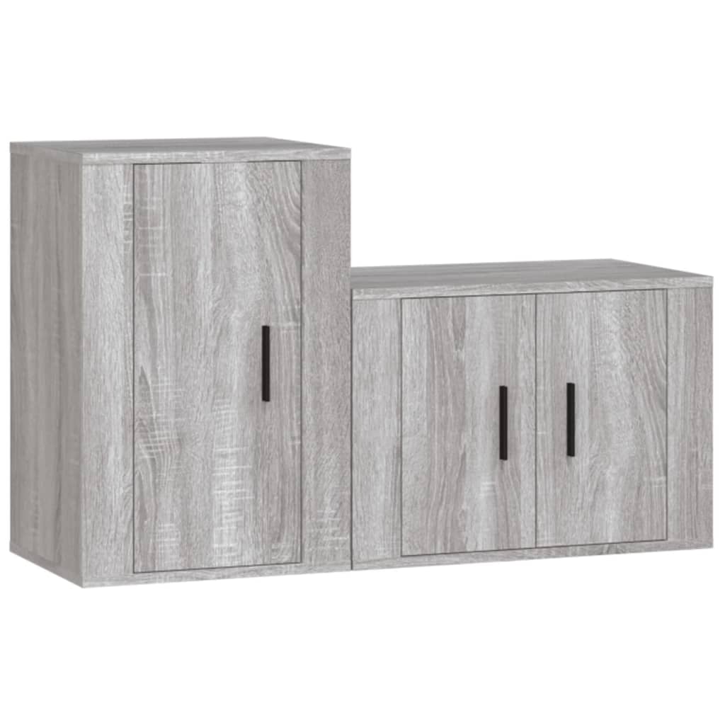 2-tlg. TV-Schrank-Set Weiß Holzwerkstoff