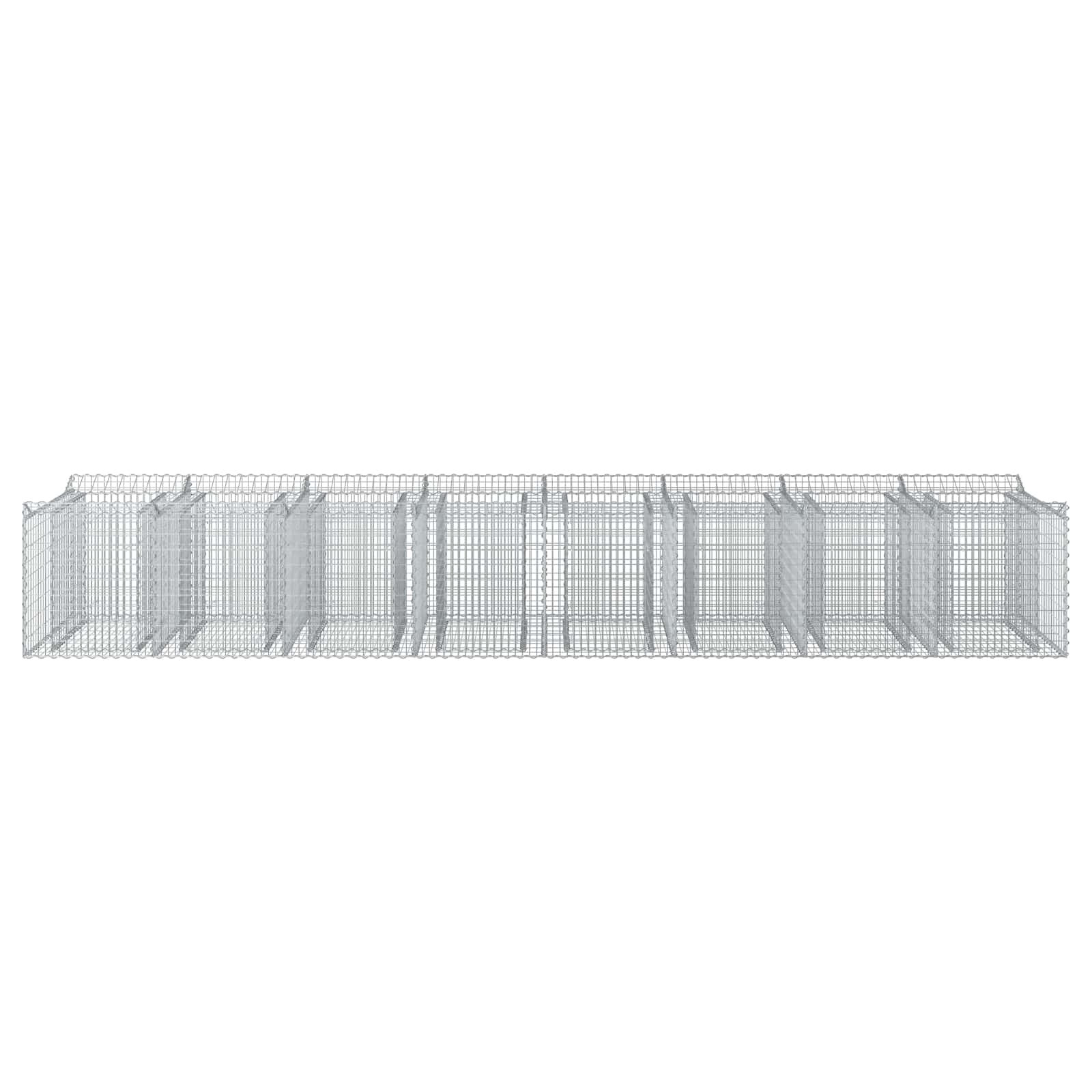 Gabionen-Hochbeet 2 pcs Silber