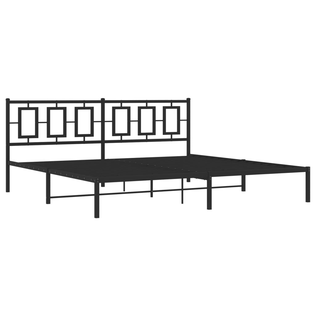 Bettgestell mit Kopf- und Fußteil Metall Weiß 180x200 cm