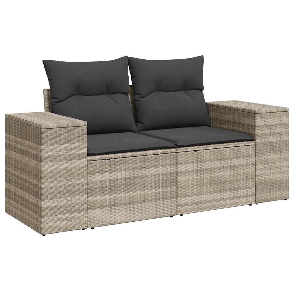 4-tlg. Garten-Sofagarnitur mit Kissen Schwarz Poly Rattan