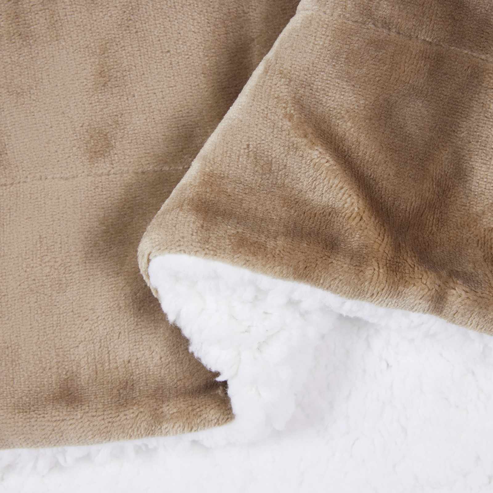 Überwurfdecke Beige 130 x 150 cm Fleece