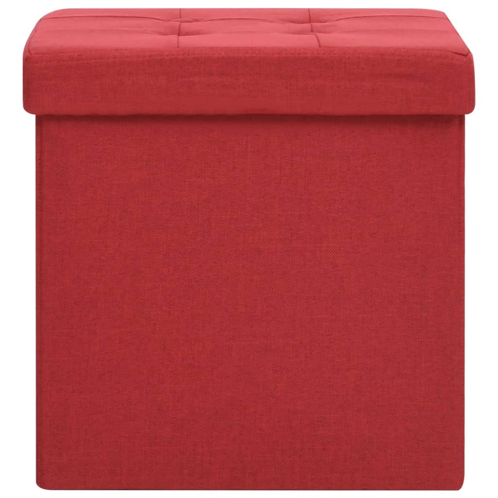 Hocker mit Stauraum Cremeweiß Leinenoptik