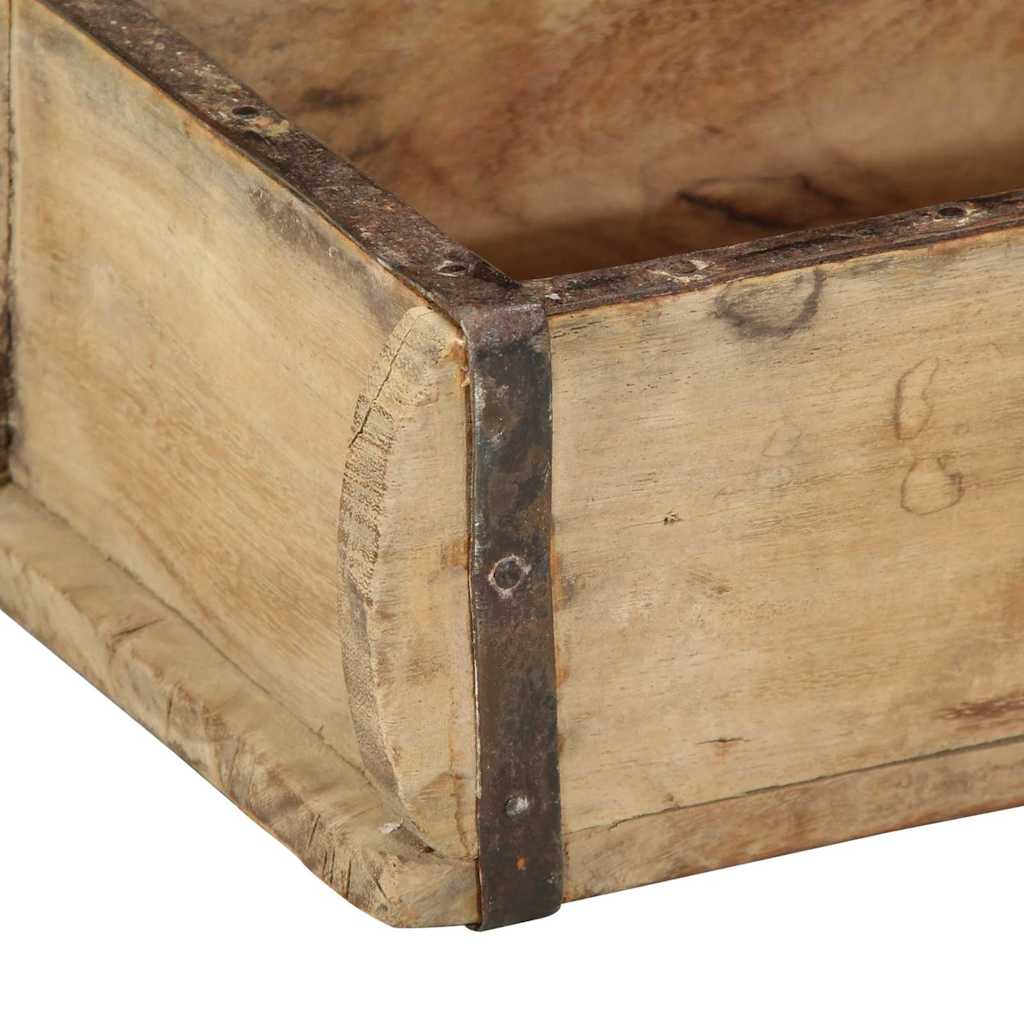 Tablett Braun 30 x 15 x 9 cm Massives upgecyceltes Holz