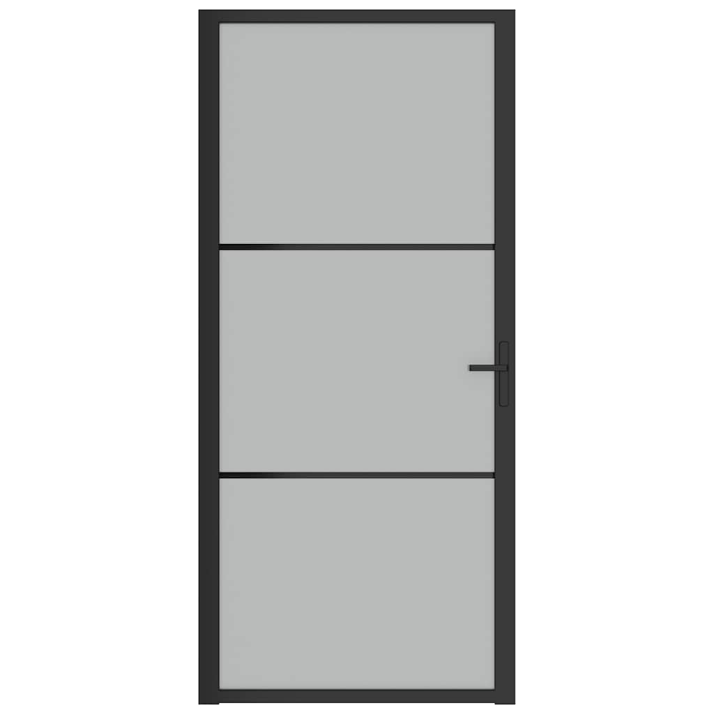 Innentür ESG Glas und Aluminium 76x201,5 cm Schwarz