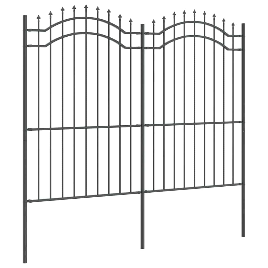 Gartenzaun Woerden mit Speerspitze Schwarz 240 x 75 cm Stahl