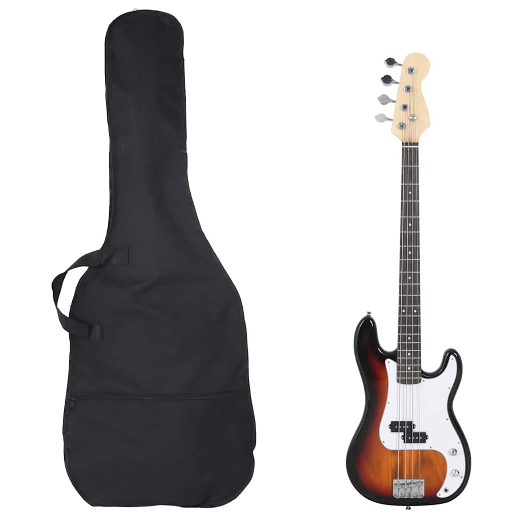 E-Bass für Anfänger mit Tasche Schwarz 4/4 46