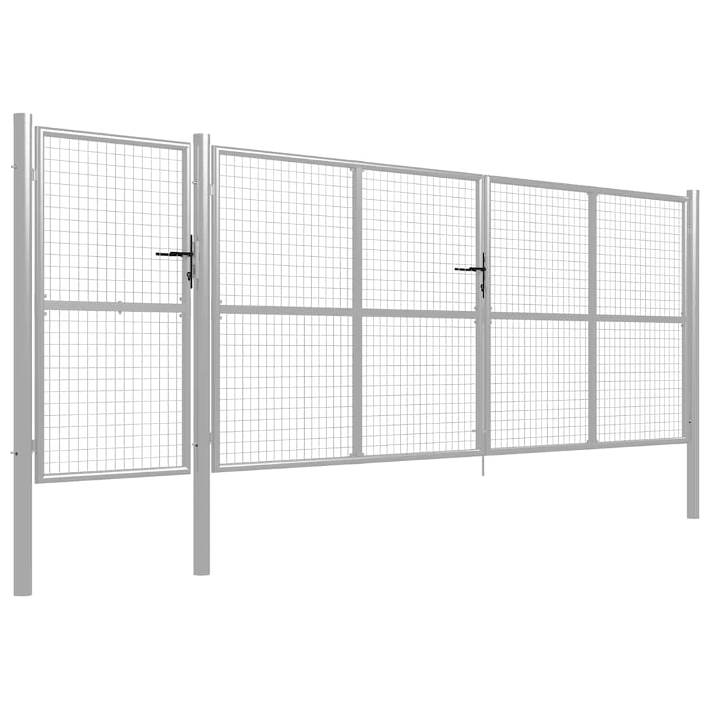 Gartentor aus Stahl 350 x 75 cm Grün