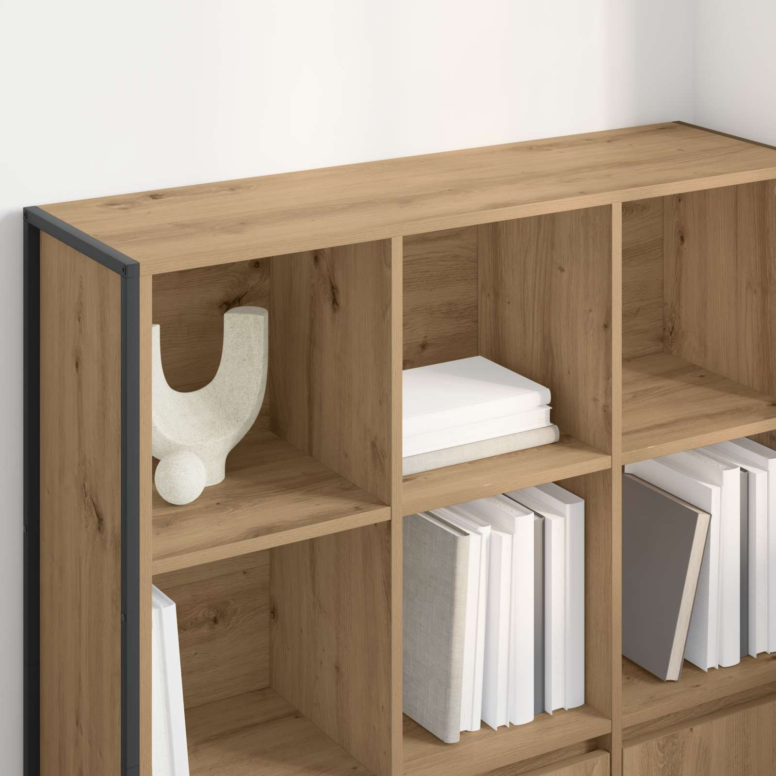 Bücherregal 2 pcs Schwarz Eichen-Optik 99,5 x 30 x 108 cm