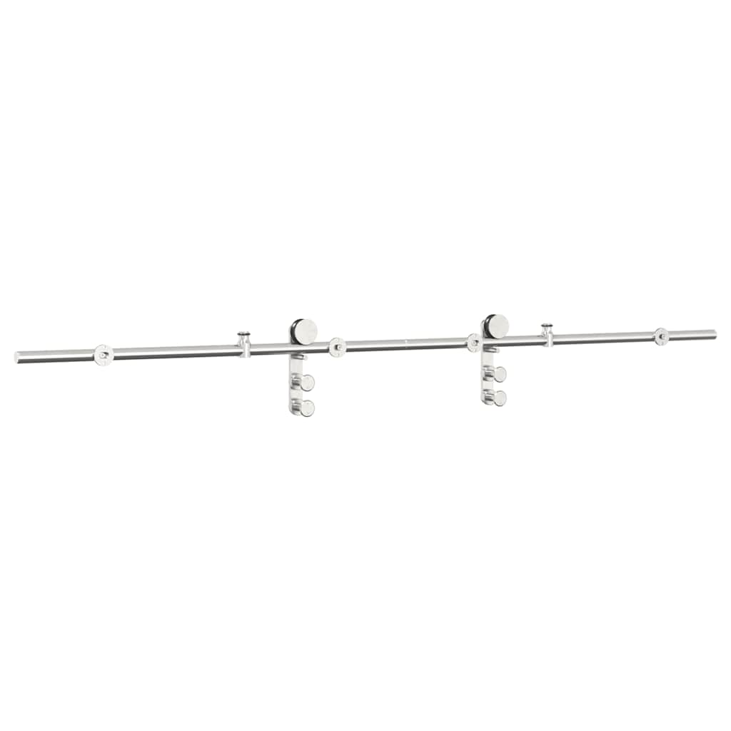 Schiebetür-Beschlagsatz 183 cm Edelstahl Silbern
