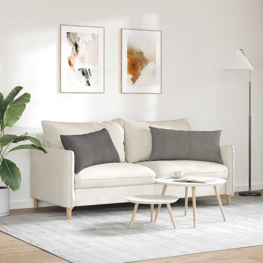 Sofakissen 2 Stück Hellgrau 50 x 30 cm Cordstoff