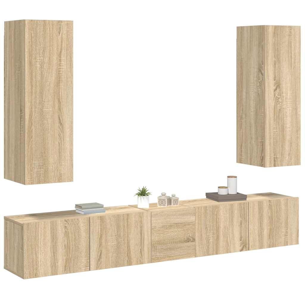 5-tlg. TV-Schrank-Set Weiß Holzwerkstoff