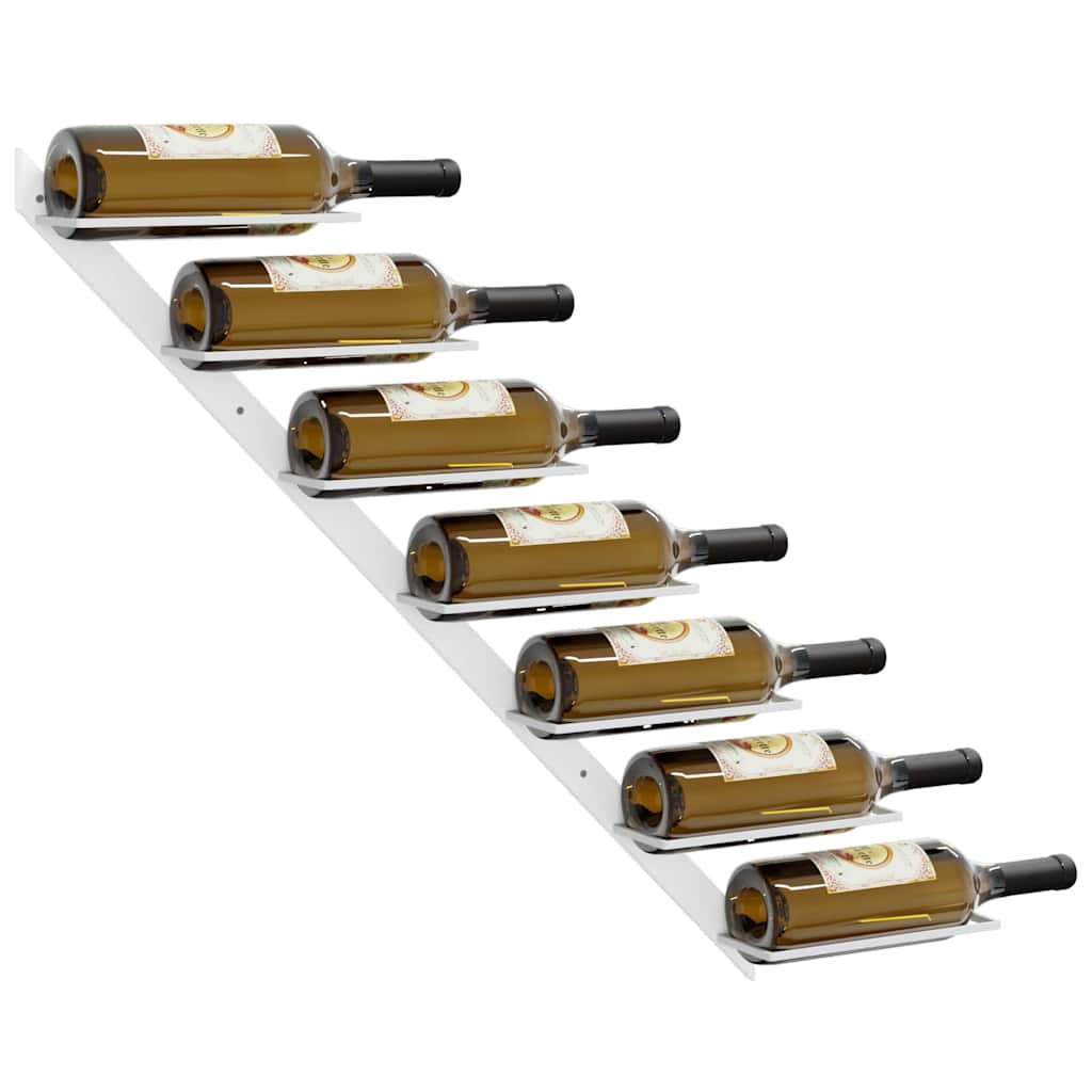 Wand-Weinregal für 7 Flaschen Schwarz Metall