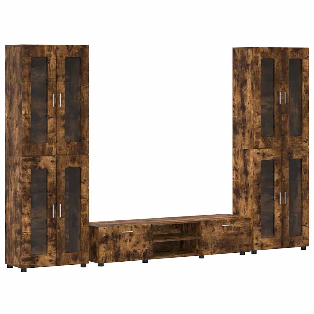 Highboard mit Regal FLORIN Weiß 60 x 35 x 182 cm Holzwerkstoff